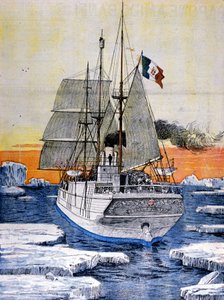 Die Polarexpedition von Louis de Savoie, Herzog der Abruzzen: Das Schiff Stella Polare im Eis (Illustration nach einer Fotografie, La Domenica del Corriere, 1899) von Achille Beltrame