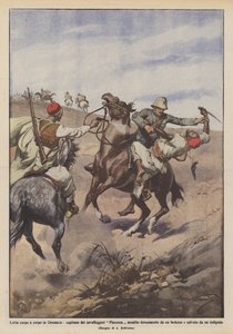 Nahkampf in der Cyrenaika, Hauptmann der Kavallerie Piacenza wird heftig angegriffen von Achille Beltrame