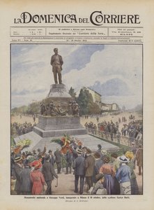 Nationaldenkmal für Giuseppe Verdi, eingeweiht in Mailand am 10. Oktober, vom Bildhauer Enrico Butti