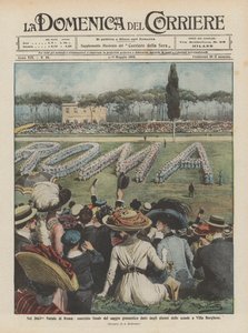 Zum 2663. Geburtstag Roms, Abschlussübung der gymnastischen Vorführung der Schüler in der Villa Borghese