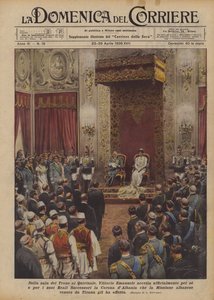 Im Thronsaal des Quirinals akzeptiert Viktor Emanuel offiziell für sich und seine?