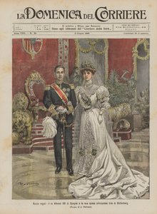 Königliche Hochzeit, König Alfons XIII. von Spanien und seine Braut Prinzessin Ena von Battenberg von Achille Beltrame