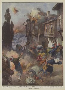 Wiederaufnahme des Krieges auf dem Balkan, die Auswirkungen des Bombardements von Adrianopel auf die Armen von Achille Beltrame