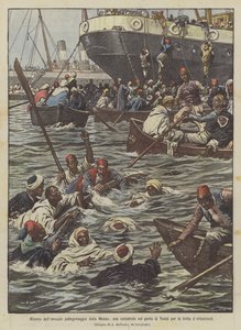 Rückkehr der jährlichen Pilgerfahrt aus Mekka, eine Katastrophe im Hafen von Tunis wegen der Eile beim Einschiffen