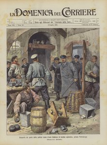 Entdeckung einer Fabrik für Sprengbomben durch die russische Polizei bei St. Petersburg von Achille Beltrame