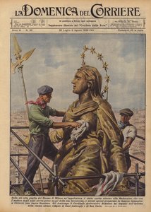 Auf der höchsten Spitze des Mailänder Doms wurde ein Gerüst um die Madonnina errichtet?