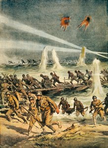 Der japanische Vormarsch in China während des Zweiten Japanisch-Chinesischen Krieges, Achille Beltrame, aus La Domenica del Corriere, China, 20. Jahrhundert