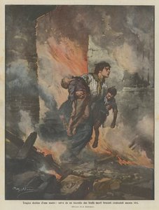 Tragisches Schicksal einer Mutter, rettet aus einem Feuer zwei verbrannte Kinder, die sie für noch lebend hielt