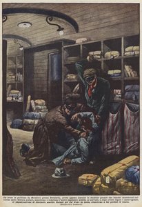 Ein Zug, der von Merzdorf bei Breslau abfuhr, hatte gerade den Bahnhof verlassen, als zwei von Achille Beltrame