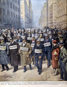 Arbeitslose in New York - in „La Domenica del Corriere“ von Achille Beltrame