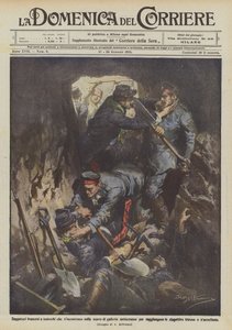 Französische und deutsche Pioniere treffen sich beim Graben von unterirdischen Tunneln