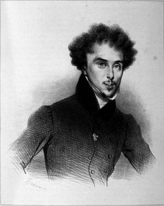 Porträt von Alexandre Dumas, Gravur von Deveria von Achille Devéria
