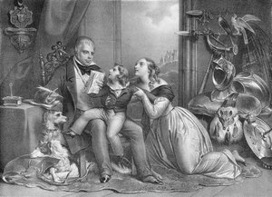 Sir Walter Scott (1771-1832) und sein Enkel, John Hugh Lockhart (gest. 1831) von Achille Devéria