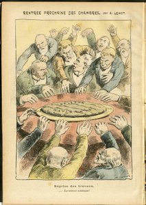 Illustration von Achille Lemot (1846-1909) in Le Pelerin, 03/06/06 - Nächste Vermietung der Kammern - Antiparlamentarismus, Kammer der Deputierten Hemicycle, Galette des rois - Abgeordneter