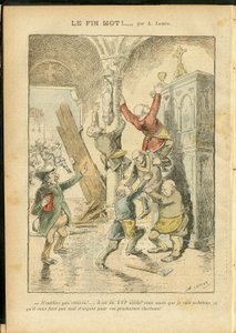 Illustration von Achille Lemot (1846-1909) in Le Pelerin, 25/02/06 - Antisemitismus, Religion Glaube, Katholizismus - Trennung von Kirche und Staat, Inventare/Reaktionen auf Inventare - Jude von Achille Lemot