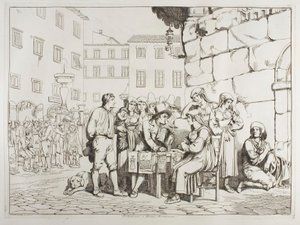 Der Schreiber auf der Piazza Montanara von Achille Pinelli
