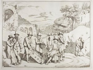 Arbeiter der Wohltätigkeit in Campio Vaccino von Achille Pinelli