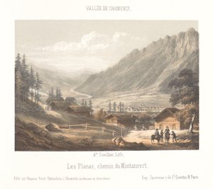 Blick auf den Bergpass Col de Balme (Serie: Erinnerung an Chamonix-Mont-Blanc, Museum du Mont-Blanc) von Ad. Cuvillier