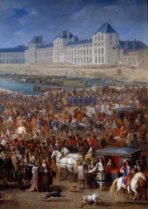 Hof und Bastarde (Detail) von Adam Frans van der Meulen