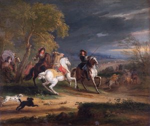 Französische Generäle kommen vor einer Stadt an von Adam Frans van der Meulen