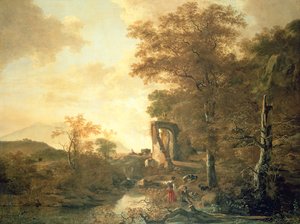 Landschaft mit gewölbtem Tor, ca. 1654