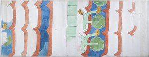 Kopie eines Wandgemäldes aus dem Tempel der Landwirtschaft, Teotihuacan, Mexiko von Adela Breton