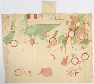 Gemälde von der Ostwand, Oberer Tempel der Jaguare, Chichen Itza, Mexiko von Adela Breton