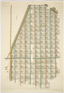 Gedruckte Kopie des Maguey-Plans, in vier Teilen von Adela Breton