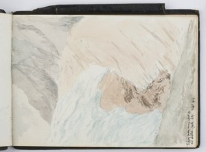 Skizzenbuch mit Aquarellen, Zeichnungen und Notizen, Nord- und Südamerika und Europa, 1909-1910, in grünes Leder gebunden