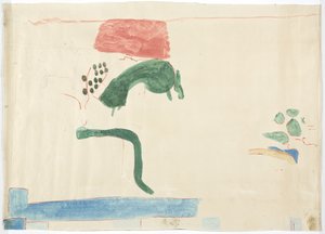 Abzeichnung eines Wandgemäldes aus Chichen Itza, Mexiko von der Ostwand, innere mittlere Kammer, Oberer Tempel der Jaguare, Großer Ballspielplatz