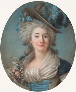 Eine modische Adlige mit Federhut von Adelaide Labille Guiard