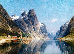 Eine norwegische Fjordszene