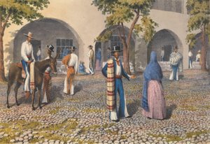 Mexikaner, Plaza in Tepic [Mexiko], 19. August - 13. August 1850 von Admiral Sir Edward Gennys Fanshawe