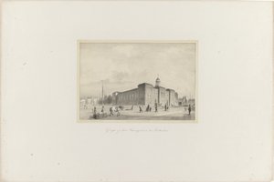 Ansicht des Börsengebäudes in Rotterdam, 1854 von Adolf Carel Nunnink