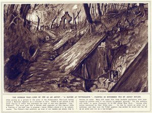 Eine Schlucht bei Wytschaete, gemalt im November 1914, veröffentlicht in 