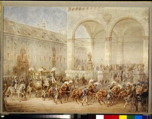 Abschiedszeremonie des Kaisers Nikolaus I.