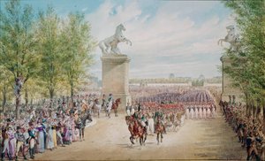 Zar Alexander I. (1777-1825) zieht mit seiner Armee 1814 in Paris ein von Adolf Jossifowitsch Charlemagne
