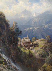 Dorf in den Berner Alpen
