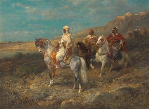 Araber auf einem weißen Pferd