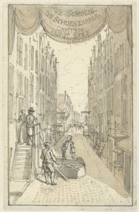 Entwurf für das Titelblatt des Theaterstücks De Schoenlapper-Capityn oder Krispyns Koddige Schakinge von Adolf van der Laan
