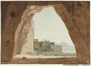 Vesuv und die Bucht von Neapel aus einer Höhle von Adolf von Heydeck