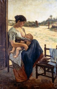 Mutterschaft, von Adolfo Tommasi (1851-1933), Öl auf Leinwand