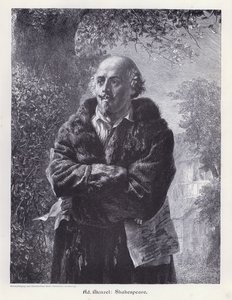 William Shakespeare, englischer Dramatiker von Adolph Friedrich Erdmann von (after) Menzel
