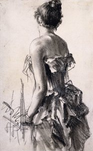 Rückenansicht einer Dame