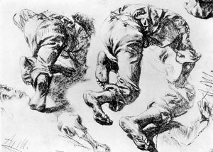 Eine Seite mit Skizzen, 1913 von Adolph Menzel