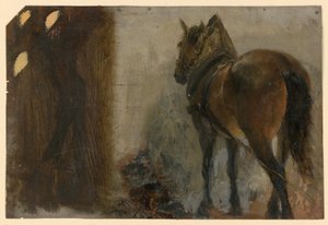 Angeschirrtes Pferd von Adolph Menzel