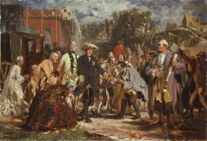 Friedrich der Große auf Reisen. Skizze von Adolph Menzel