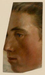 Gesicht eines Mannes im Profil nach links