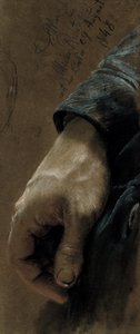 Meine rechte Hand, gezeichnet mit meiner linken Hand, 1848
