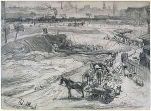 Tagebau in Königshütte von Adolph Menzel